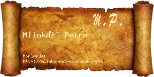 Mlinkó Petra névjegykártya