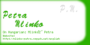 petra mlinko business card